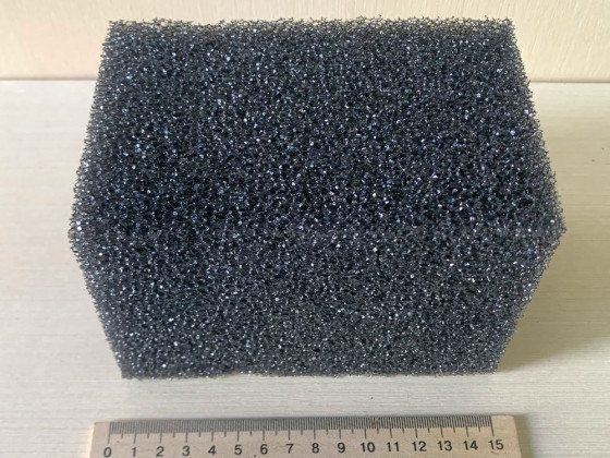 Губка прямоугольная 10х10х15 см черная крупнопористая