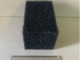 Губка прямоугольная 10х10х15 см черная крупнопористая