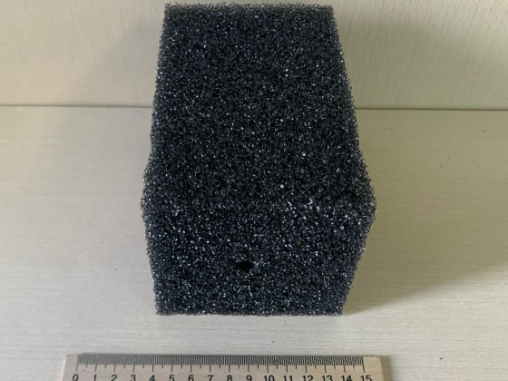 Губка прямоугольная 10х10х15 см черная крупнопористая