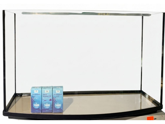 Комплект овальный Аквариум 125л 80х35х50см стекло 6мм + Крышка +поддон (Украина)