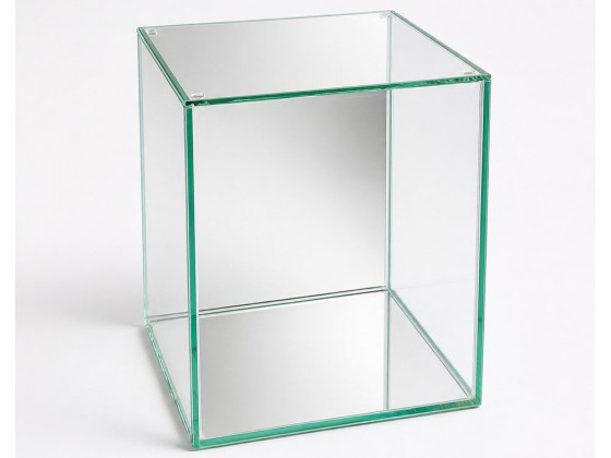 Аквариум КУБ высокий 10л 20х20х25см с покровным стеклом зеркальная стенка (Украина)