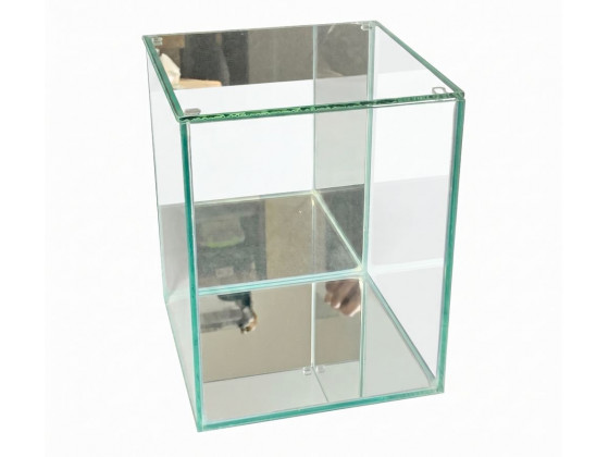 Аквариум КУБ высокий 10л 20х20х25см с покровным стеклом зеркальная стенка (Украина)