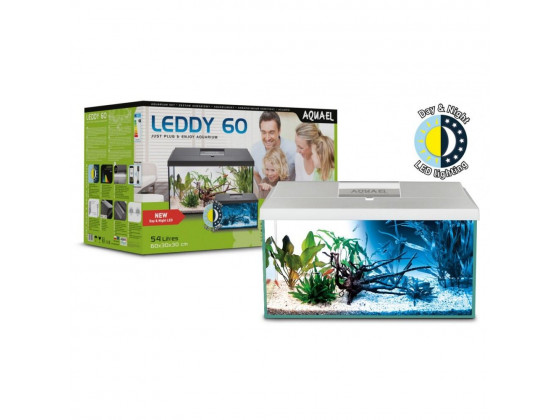 Аквариумный комплект Aquael Leddy Day Night 54л с балкой прямой белый