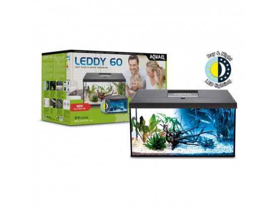 Аквариумный комплект Aquael Leddy Day Night 54л с балкой прямой черный