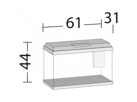 Аквариум Juwel прямой 70 л Primo 70 LED черный 61x44x31см