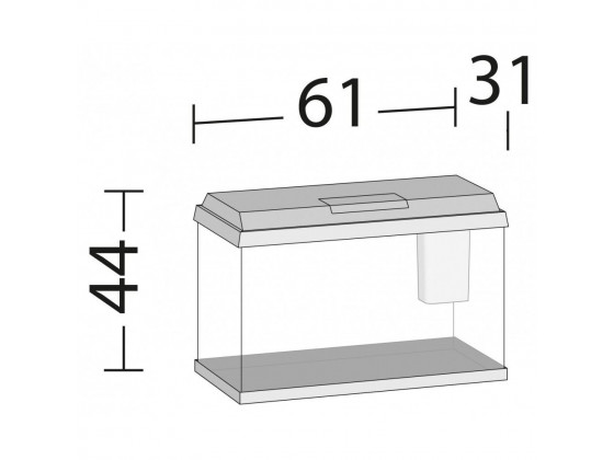 Аквариум Juwel прямой 70 л Primo 70 LED черный 61x44x31см