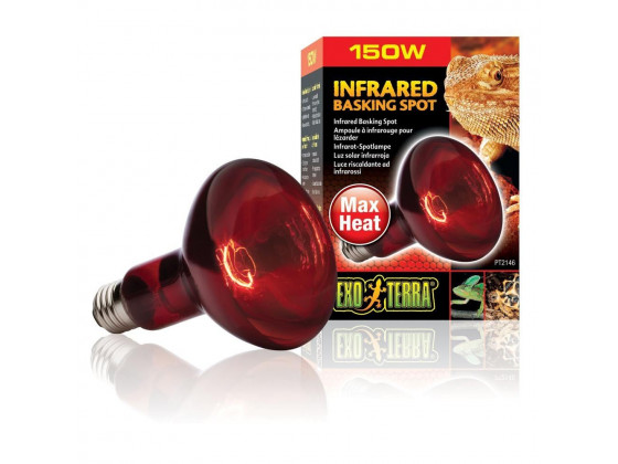 Лампа для террариума ExoTerra INFRARED BASKING SPOT для террариумных животных инфракрасная обогревающая R20/150Вт