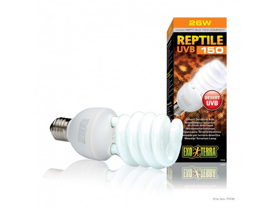 Лампа для террариума ExoTerra Repti Glo 10.0 для пустынных рептилий люминесцентная ультрафиолетовая UVB 150 25 Вт Е27