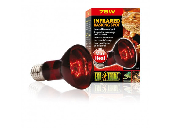 Лампа для террариума ExoTerra Infared basking spot для террариумных животных инфракрасная обогревающая R20/75 Вт