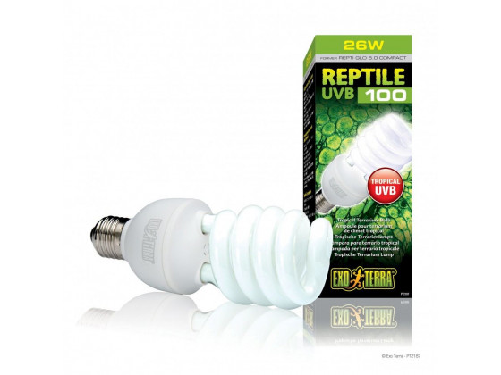 Лампа для террариума ExoTerra Repti Glo 5.0 для тропических рептилий ультрафиолетовая люминесцентная UVB 100 25 Вт Е27