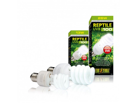 Лампа для террариума ExoTerra Repti Glo 5.0 для тропических рептилий ультрафиолетовая люминесцентная UVB 100 25 Вт Е27