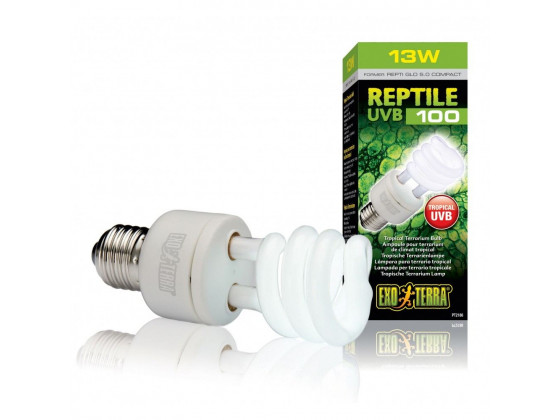 Лампа для террариума ExoTerra Repti Glo 5.0 для тропических рептилий ультрафиолетовая люминесцентная UVB100 13 Вт Е27