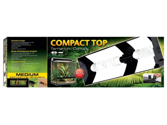 Светильник ExoTerra для террариумов Compact top для ультрафиолетовых ламп пластик металл Е27 60х9х20 см