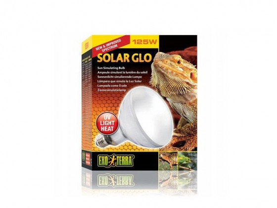 Лампа для террариума ExoTerra SOLAR-GLO для всех видов рептилий и амфибий комбинированная обогревающе-ультрафиолетовая 125Вт E27