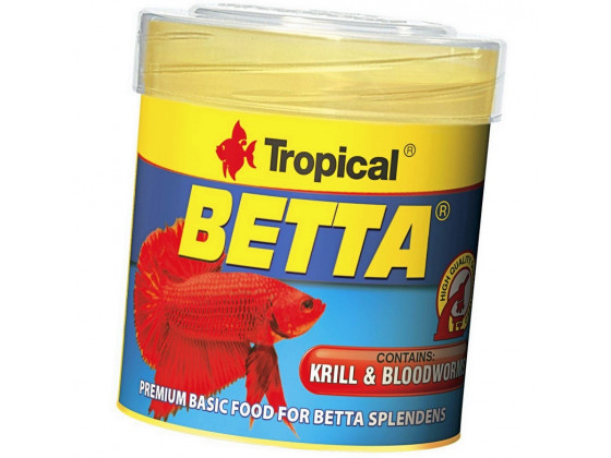 Сухой корм для аквариумных рыб Tropical в хлопьях Betta 50 мл (для петушков)