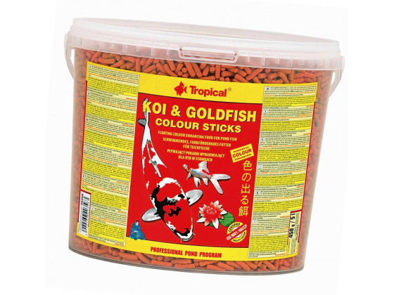 Сухий корм для ставкових риб Tropical в паличках Koi & Goldfish Colour Sticks 5 л (для всіх ставкових риб) - 40356