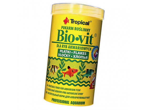 Сухой корм для аквариумных рыб Tropical в хлопьях Bio-Vit 500 мл (для травоядных рыб)