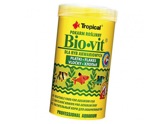 Сухой корм для аквариумных рыб Tropical в хлопьях Bio-Vit 250 мл (для травоядных рыб)