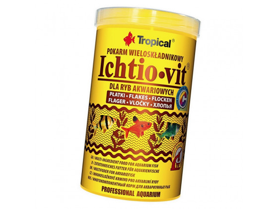 Сухий корм для акваріумних риб Tropical в пластівцях Ichtio-Vit 1 л (для всіх рибок)