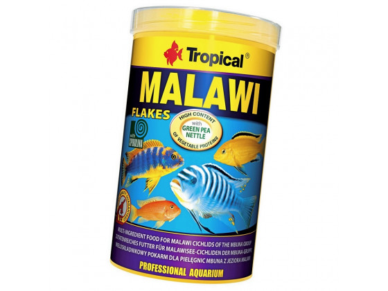 Сухий корм для акваріумних риб Tropical в пластівцях Malawi 1 л (для травоїдних цихлид)