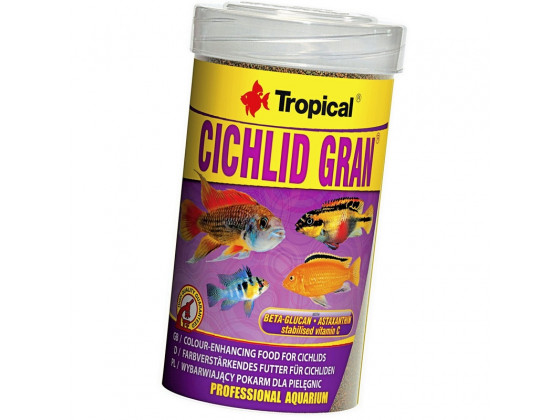 Сухой корм для аквариумных рыб Tropical в гранулах Cichlid Gran 100 мл (для всех цихлид)