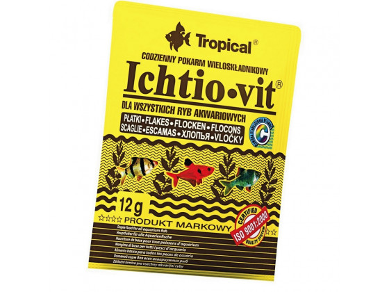 Сухой корм для аквариумных рыб Tropical в хлопьях Ichtio-Vit 12 г (для всех рыбок)