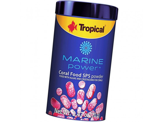 Сухий корм для коралів Tropical в гранулах Marine Power Coral Food SPS Powder 100 мл