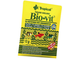 Сухий корм для акваріумних риб Tropical в пластівцях Bio-Vit 12 г (для травоїдних риб)