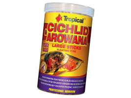 Сухой корм для аквариумных рыб Tropical в палочках Cichlid & Arowana Large Sticks 1 л (для плотоядных цихлид)