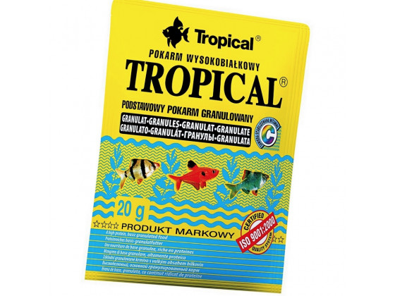 Сухий корм для акваріумних риб Tropical в гранулах Tropical Granulat 20 г (для всіх рибок)