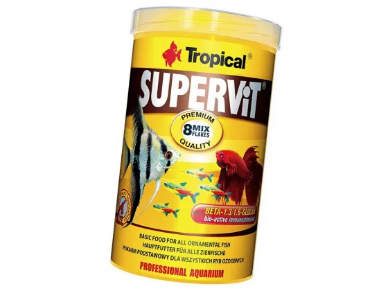 Сухий корм для акваріумних риб Tropical в пластівцях Supervit 1 л (для всіх рибок) Сухий корм для акваріумних риб Tropical в пластівцях Supervit 1 л (для всіх рибок)